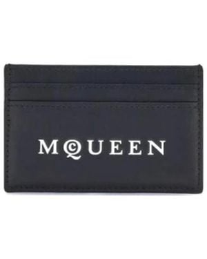 McQueen Logoed Leren Kaarthouder Met Meerdere Sleuven - Blauw