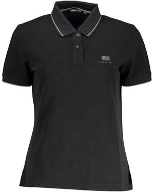 Napapijri Tops ,Zwart ,Zwart Polo Shirt Korte Mouwen Vrouwen