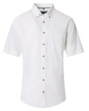 CASA MODA Casual Leinenhemd Für Herren - Weiß