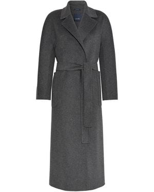 Max Mara Jassen ,Grijs ,Wol Peonie Lange Jas - Zwart