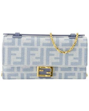 Fendi Baguette Continental Met Ketting - Blauw