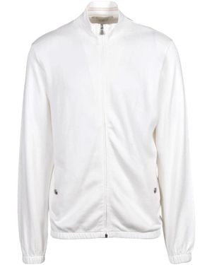 Eleventy Hoodies & Sweatvesten ,Wit ,Katoen Zip-Through Hoodie