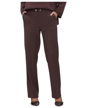 Object Broeken ,Bruin ,Polyester Objlisa Mw Straight Pant Noos