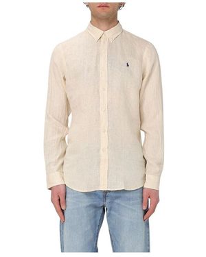 Polo Ralph Lauren Beiges Leinenhemd Langarm - Natur