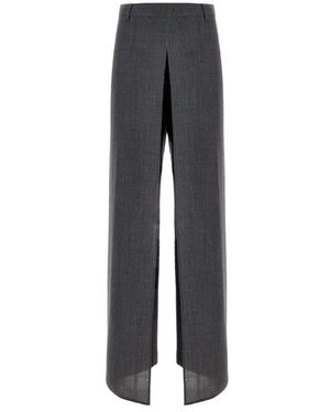 Fendi Broeken ,Grijs ,Wol Wijde Broek