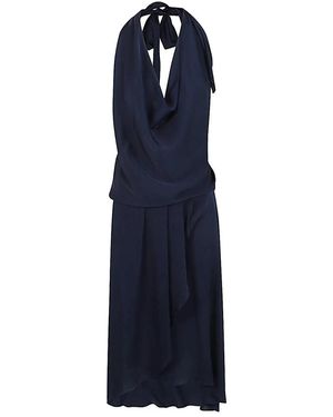 Silk95five Blau Rückenfreies Kleid Mit Rock