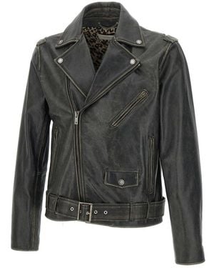 Golden Goose Leather Jackets - Grijs