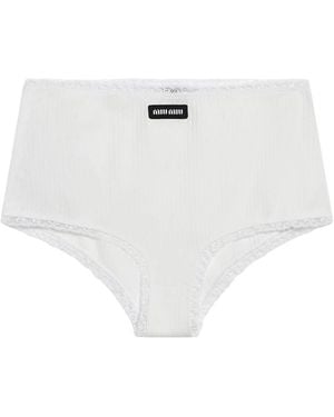 Miu Miu Baumwoll-Slips - Weiß