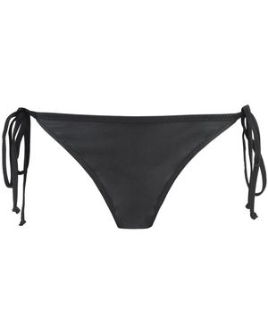 Ganni Bikini mit kontrastdruck und seitlicher bindung - Schwarz