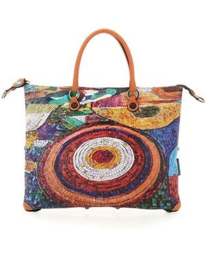Gabs Tassen ,Veelkleurig ,Katoen G3 Plus M Trip Borsa Zaino Trasformabile Shopper Tote Bauletto Pelle Stampa 610 - Rood