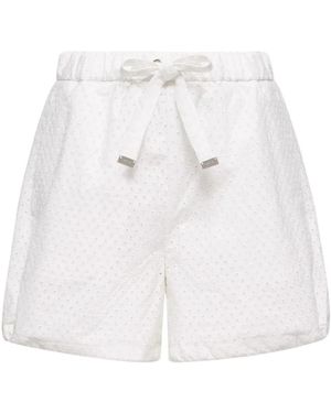 Moncler Korte Broeken ,Wit ,Katoen Sangallo & Cotton Poplin Shorts