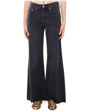 CYCLE Jeans ,Zwart ,Katoen Luna Vintage Wash Flare Loose Jeans - Blauw