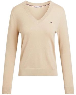Tommy Hilfiger V-Neck Knitwear - Neutro
