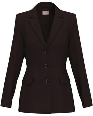 Marella Jassen ,Bruin ,Leer Amico Blazer - Zwart