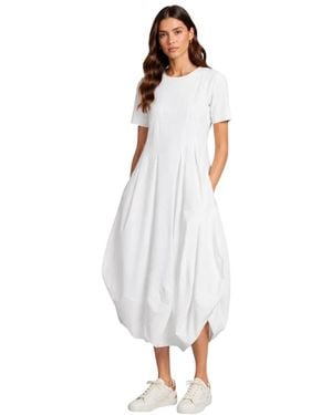 High Midi Dresses - White