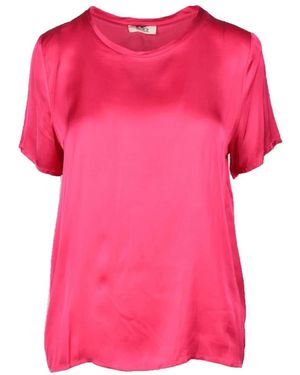Think! Overhemden ,Roze ,Rayon Elegante Viscose Rayon Blouse