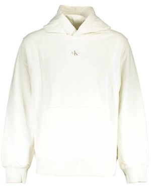 Calvin Klein Weiße Baumwoll Herren Pullover Hoodie