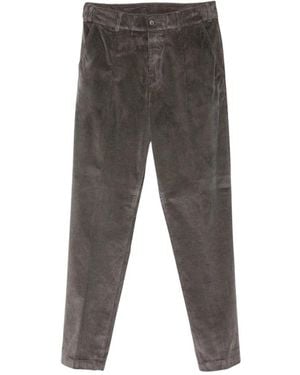 Eleventy Broeken ,Bruin ,Katoen Corduroy Plissé Broek - Grijs