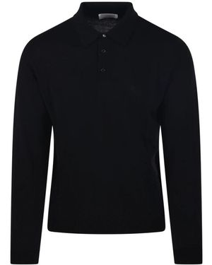 Roberto Collina Truien & Vesten ,Zwart ,Wol Polo Ml