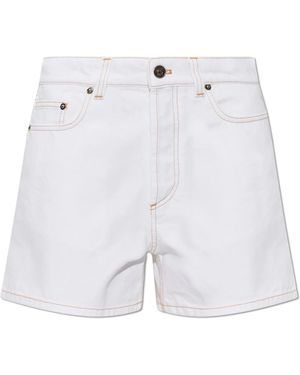 Versace Korte Broeken ,Wit ,Denim Denim Shorts