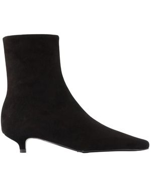 TOTEME Slim Ankle Boots - Black