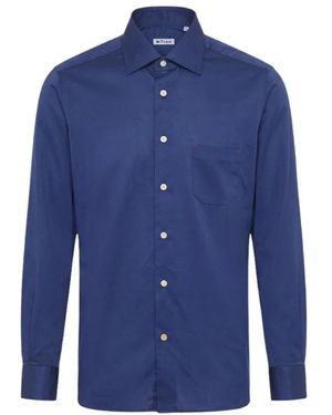 Kiton Overhemden ,Blauw ,Katoen Nerano Overhemd