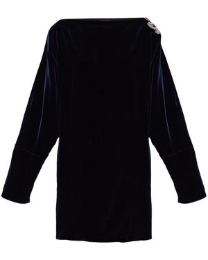 Versace Velvet Long Sleeve Dress - Zwart