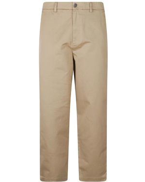 Barena Broeken ,Groen ,Katoen Broek Met Knopen - Naturel