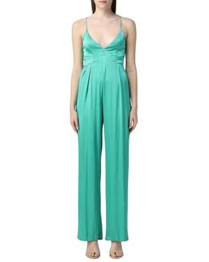 WEILI ZHENG Satin Wide Leg Jumpsuit - Grün