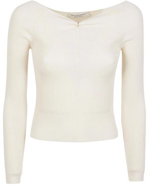 Philosophy Di Lorenzo Serafini V-Neck Knitwear - White