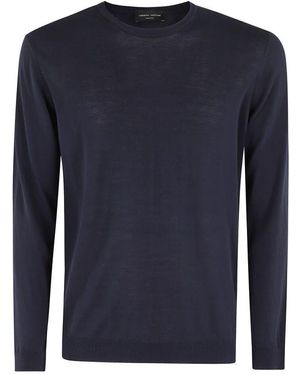 Roberto Collina Stylischer hals pullover - Blau