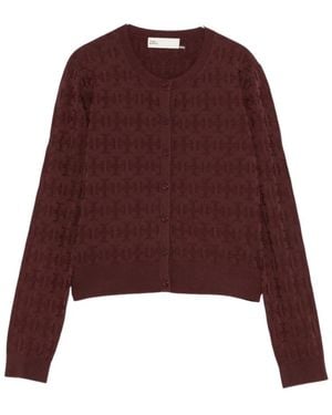 Tory Burch T Monogram Jacquard Cardigan - Lila