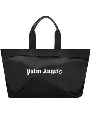Palm Angels Tassen ,Zwart ,Katoen Logo Tote Bag