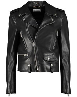 Saint Laurent Zwarte Klassieke Motor Biker Jas