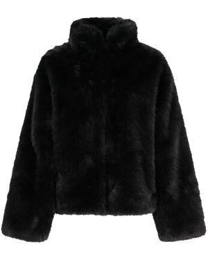 Silvian Heach Jassen ,Zwart ,Polyester Unnat Imitatiebont Jas