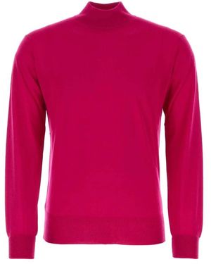 PT Torino Truien & Vesten ,Roze ,Wol Fuchsia Wollen Coltrui