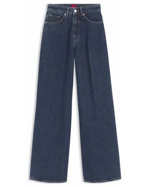 HUGO Jeans ,Blauw ,Denim 415 Wide Jeans