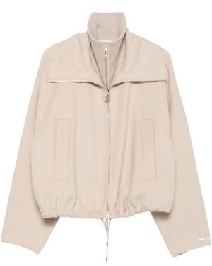 Sportmax Jassen ,Leer Emiro Bomberjack - Naturel