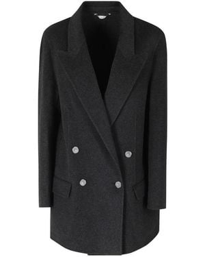 Hevò Double-Breasted Coats - Negro
