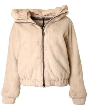 Geox Faux Fur & Shearling Jackets - Neutro