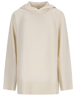 Max Mara Truien & Vesten ,Wit ,Kasjmier Mxmefebo Gebreide Trui Met Ronde Hals