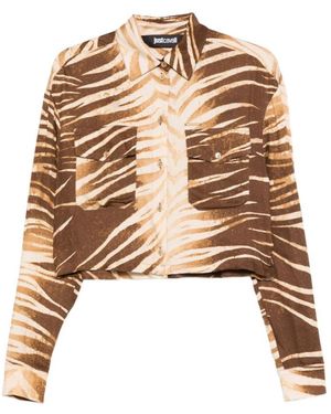 Just Cavalli Overhemden ,Bruin ,Shirts - Naturel