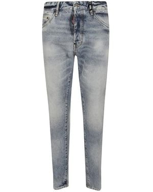 DSquared² Jeans ,Blauw ,Denim Vintage-Effect Stretch Denim Jeans