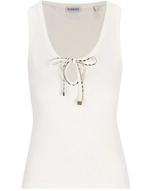 Burberry Top Met Strikceintuur - Wit