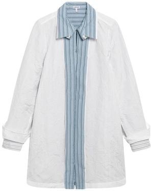 Loewe Kleedjes ,Wit ,Katoen Katoenmix Overhemdjurk - Blauw