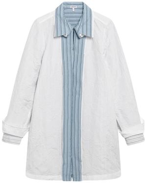 Loewe Kleedjes ,Wit ,Katoen Katoenmix Overhemdjurk - Blauw