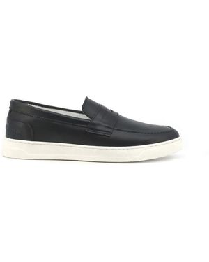 DUCA DI MORRONE Blaue Leder Mokassins Frühling/Sommer Kollektion