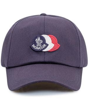 Moncler Accessoires ,Blauw ,Katoen Logo-Patch Cap