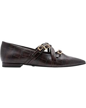 Tamaris Schoenen ,Bruin ,Ballerina Met Bandje - Zwart