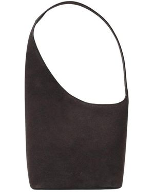 Aesther Ekme Minimalistische Leder-Schultertasche - Schwarz